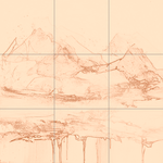 Sepia sketch with grid