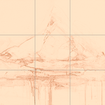 Sepia sketch with grid