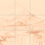 Sepia sketch with grid