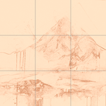 Sepia sketch with grid