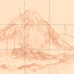 Sepia sketch with grid