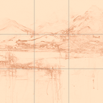 Sepia sketch with grid