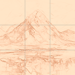 Sepia sketch with grid