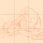 Sepia sketch with grid