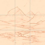 Sepia sketch with grid