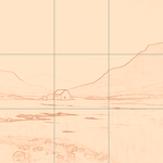 Sepia sketch with grid