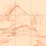 Sepia sketch with grid