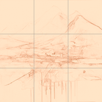 Sepia sketch with grid