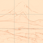 Sepia sketch with grid