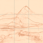 Sepia sketch with grid