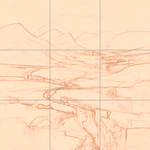 Sepia sketch with grid