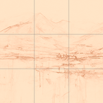 Sepia sketch with grid