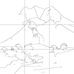 Line drawing with grid