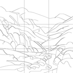 Line drawing with grid