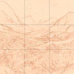 Sepia sketch with grid