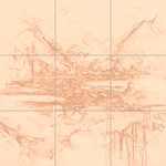 Sepia sketch with grid