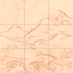 Sepia sketch with grid