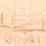 Sepia sketch with grid