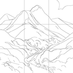 Line drawing with grid