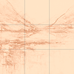 Sepia sketch with grid