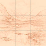 Sepia sketch with grid