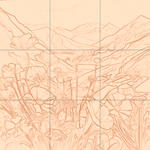 Sepia sketch with grid