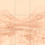 Sepia sketch with grid