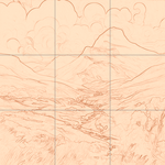 Sepia sketch with grid