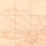 Sepia sketch with grid