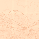 Sepia sketch with grid