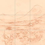 Sepia sketch with grid