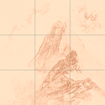 Sepia sketch with grid