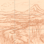 Sepia sketch with grid