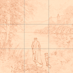 Sepia sketch with grid