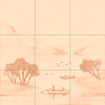 Sepia sketch with grid