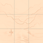 Sepia sketch with grid