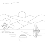 Line drawing with grid