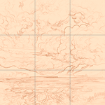 Sepia sketch with grid