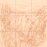 Sepia sketch with grid