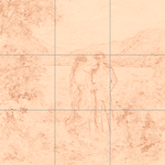 Sepia sketch with grid