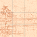 Sepia sketch with grid