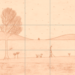 Sepia sketch with grid