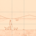 Sepia sketch with grid