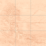 Sepia sketch with grid