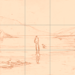 Sepia sketch with grid