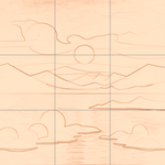 Sepia sketch with grid