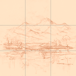 Sepia sketch with grid