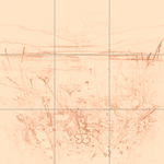 Sepia sketch with grid