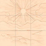 Sepia sketch with grid