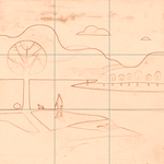 Sepia sketch with grid